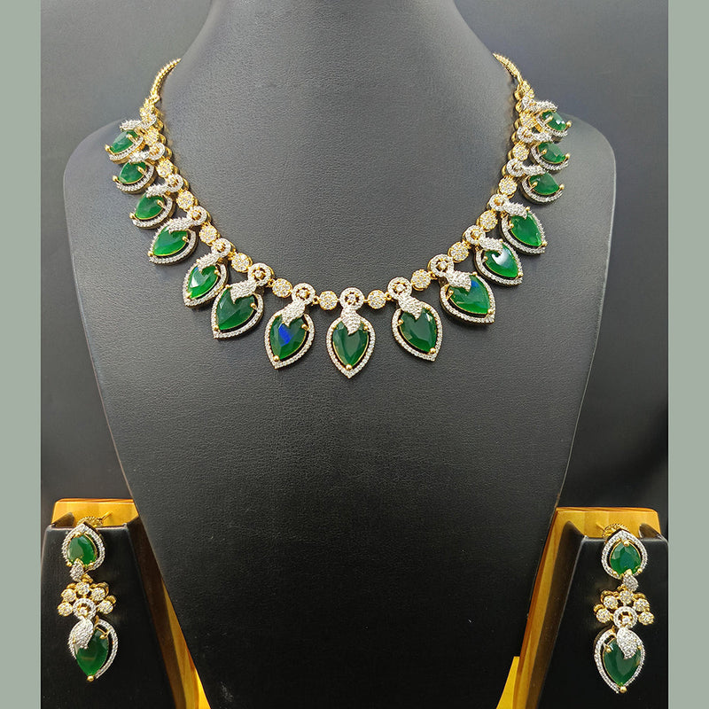 Jain Jewellers Gold Plated AD Necklace Set