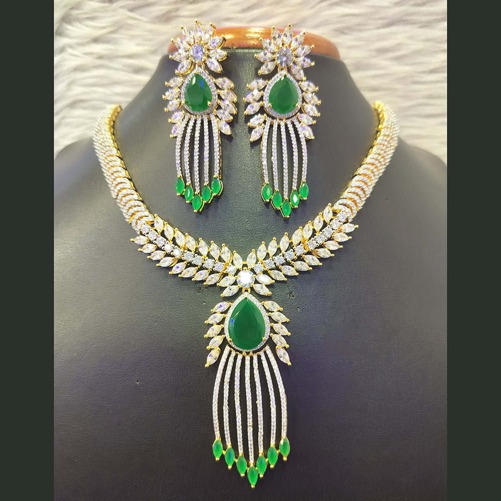 Jain Jewellers Gold Plated AD Necklace Set