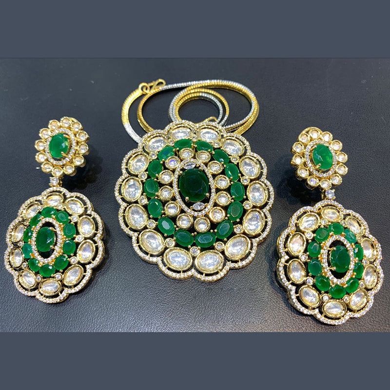 Jain Jewellers Gold Plated AD Pendant Set