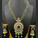 Jain Jewellers Gold Plated Polki Kundan Long Necklace Set