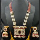 Jain Jewellers Gold Plated Polki Kundan And Pearls Long Necklace Set