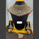 Jain Jewellers Gold Plated Polki Kundan Stone And Pearls Choker Necklace Set