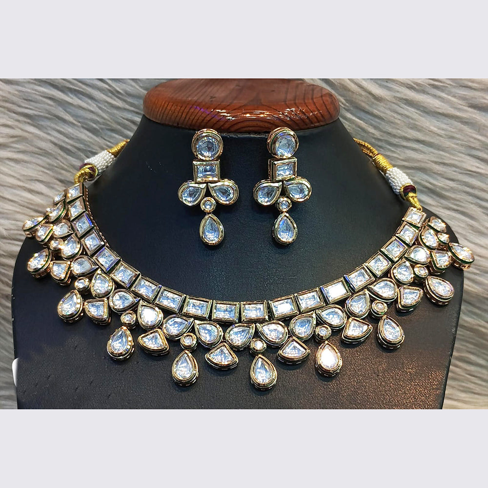 Jain Jewellers Gold Plated Crystal Stone Necklace Set