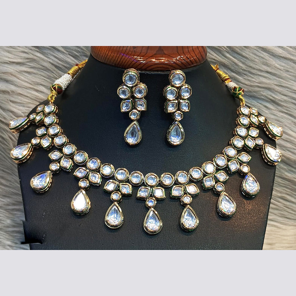 Jain Jewellers Gold Plated Crystal Stone Necklace Set