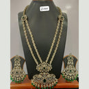 Jain Jewellers Gold Plated Polki Kundan Stone And Beads Long Necklace Set