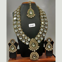 Jain Jewellers Gold Plated Polki Kundan Stone Long Necklace Set