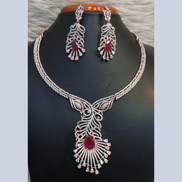 Jain Jewellers American Diamonds Necklace Set