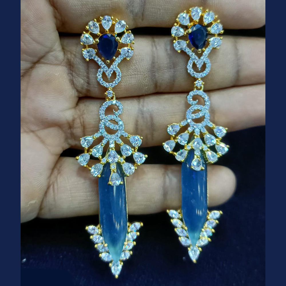 Jain Jewellers Gold Plated Exclusive American Daimonds  Bridal & Party Wear Dangler Earrings