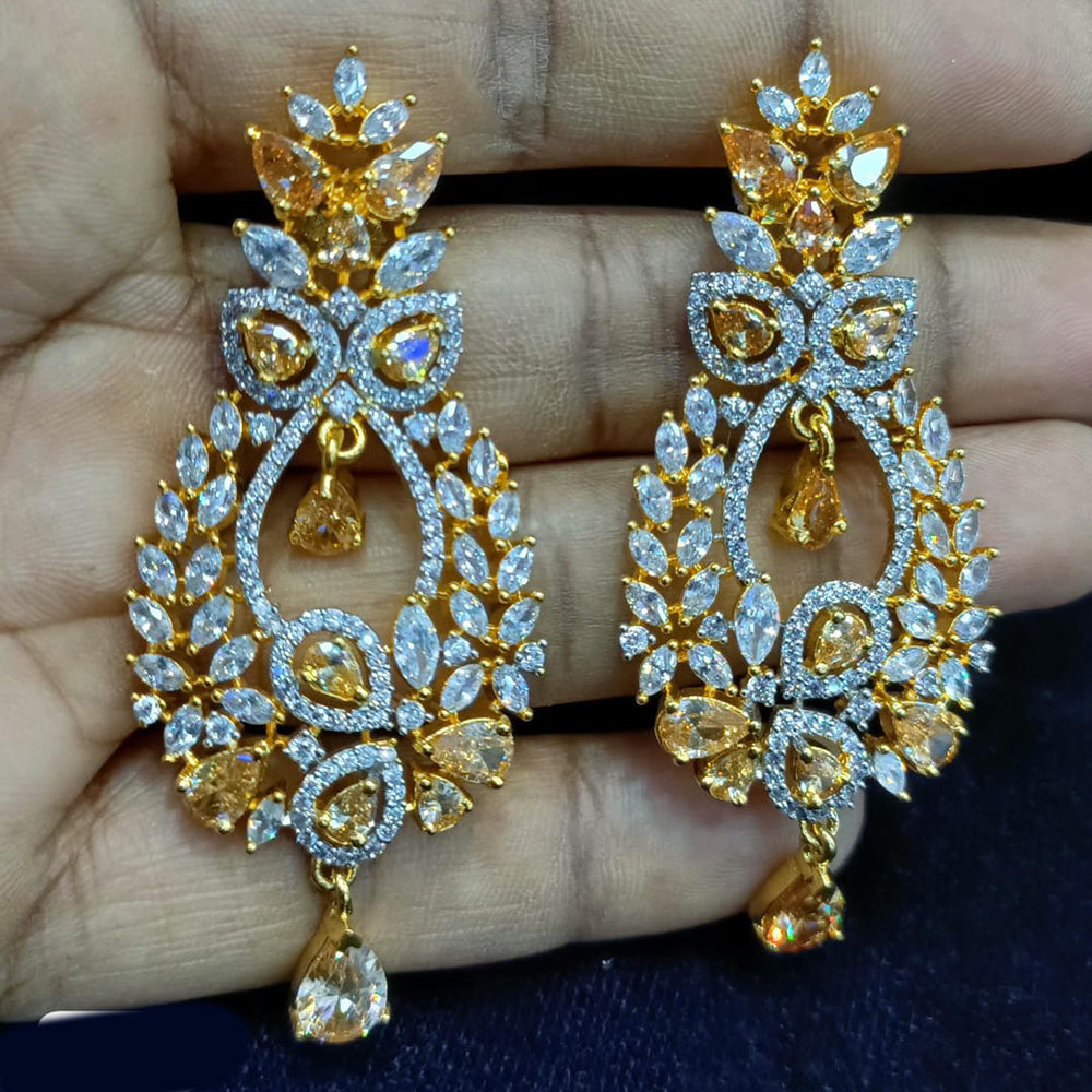 Jain Jewellers Gold Plated Exclusive American Daimonds  Bridal & Party Wear Dangler Earrings
