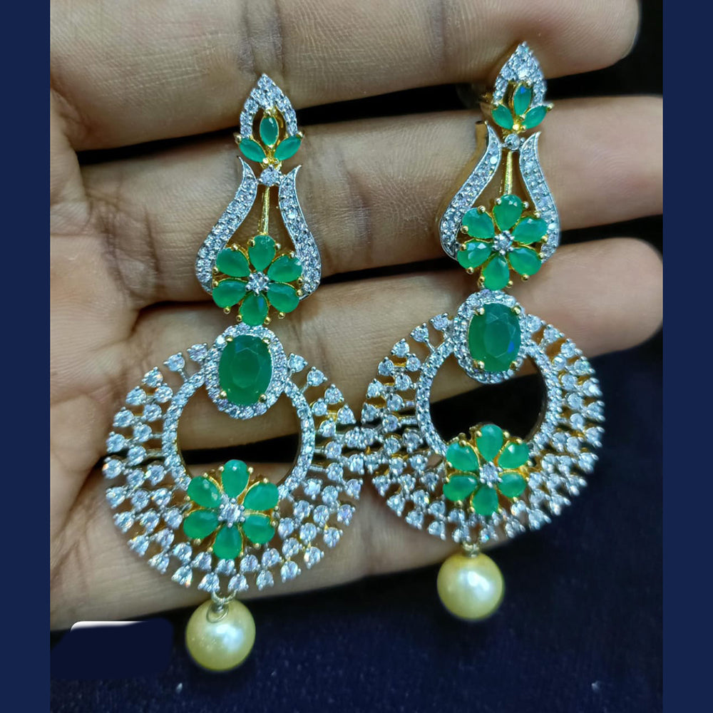 Jain Jewellers Gold Plated Exclusive American Daimonds  Bridal & Party Wear Dangler Earrings