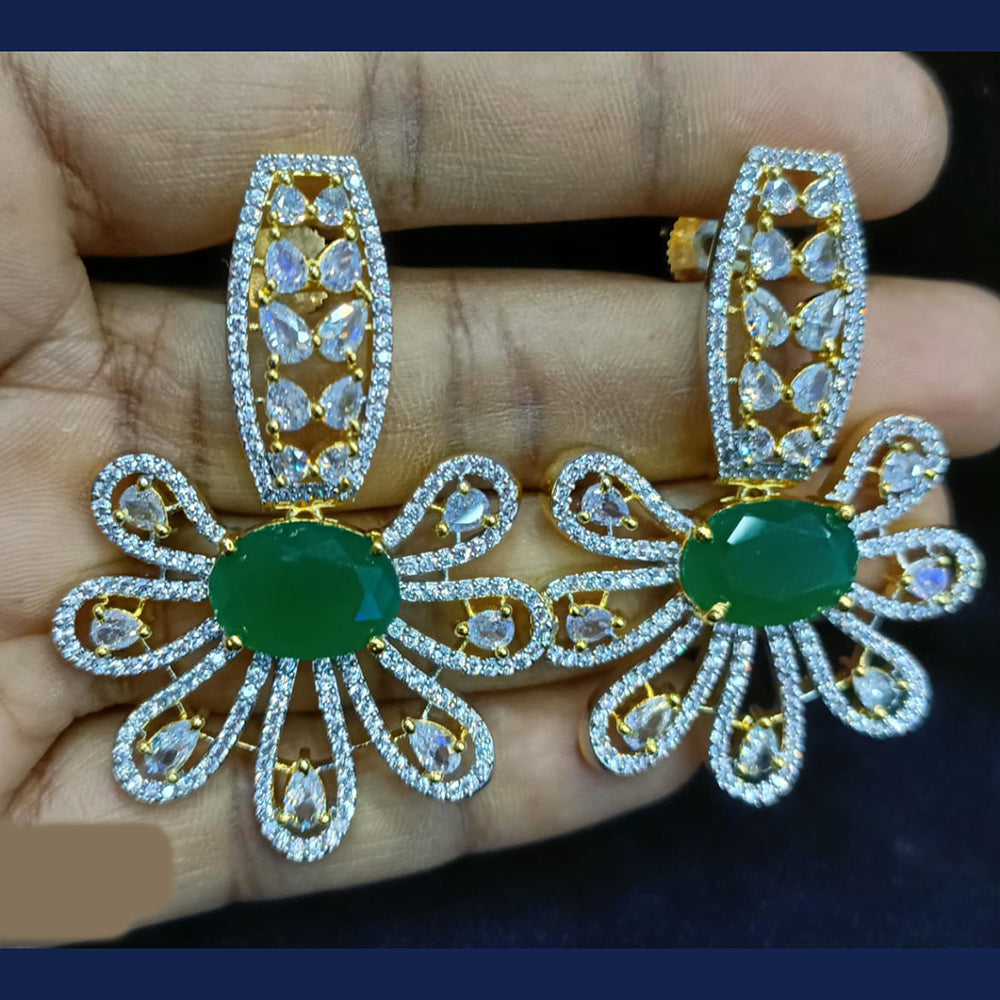 Jain Jewellers Gold Plated Exclusive American Daimonds  Bridal & Party Wear Dangler Earrings