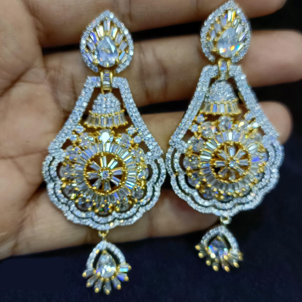 Jain Jewellers Gold Plated Exclusive American Daimonds  Bridal & Party Wear Dangler Earrings