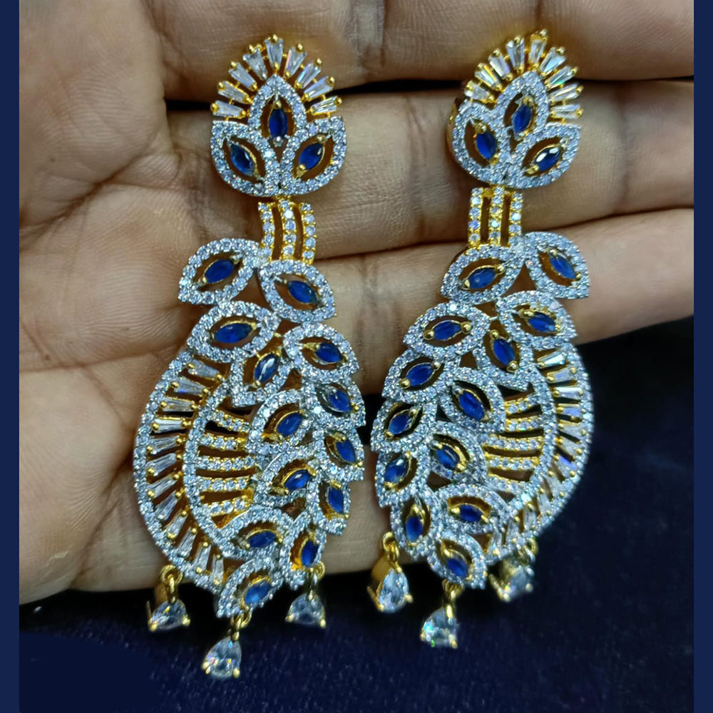 Jain Jewellers Gold Plated Exclusive American Daimonds  Bridal & Party Wear Dangler Earrings