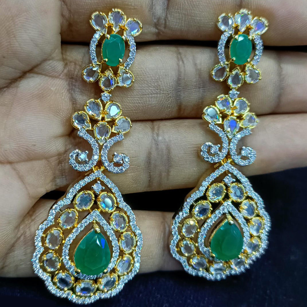Jain Jewellers Gold Plated Exclusive American Daimonds  Bridal & Party Wear Dangler Earrings