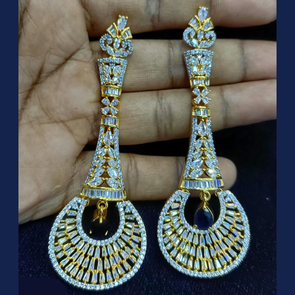 Jain Jewellers Gold Plated Exclusive American Daimonds  Bridal & Party Wear Dangler Earrings