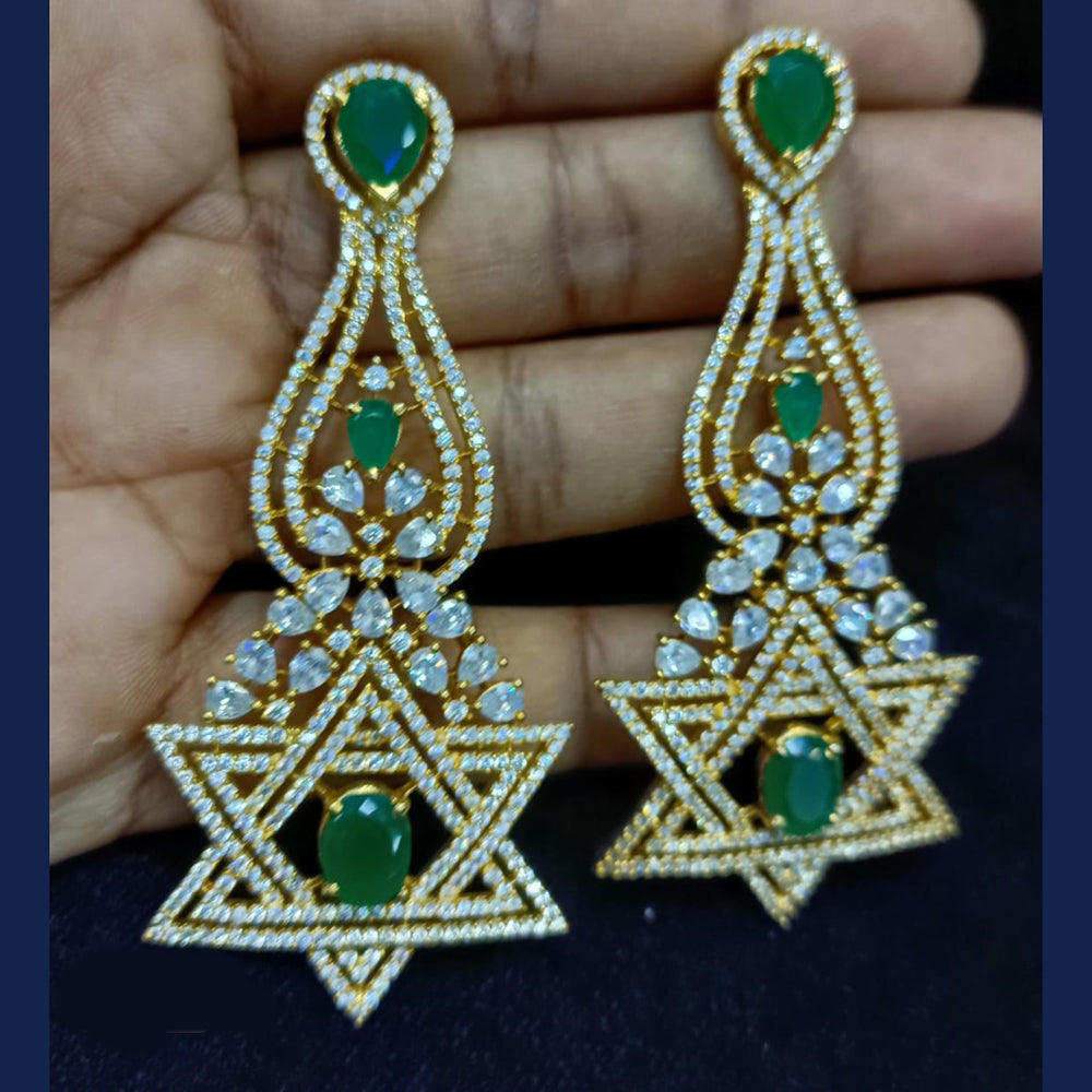 Jain Jewellers Gold Plated Exclusive American Daimonds  Bridal & Party Wear Dangler Earrings