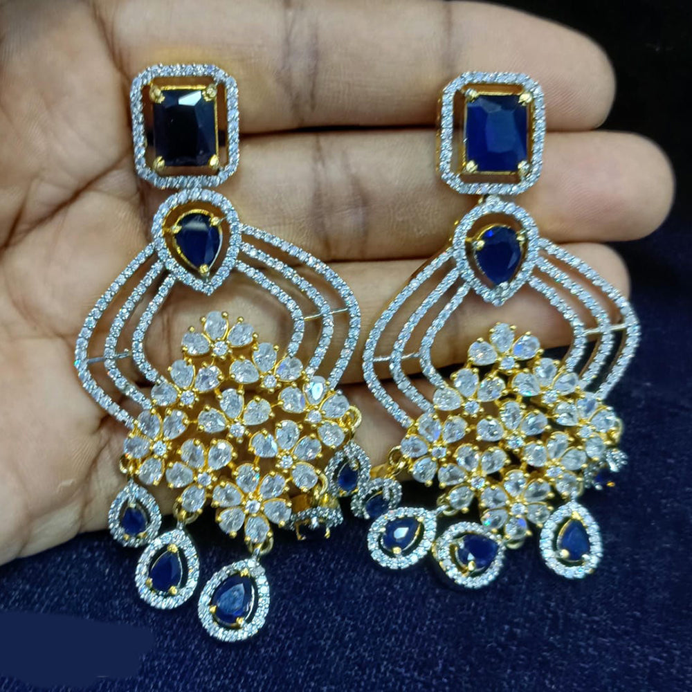 Jain Jewellers Gold Plated Exclusive American Daimonds  Bridal & Party Wear Dangler Earrings