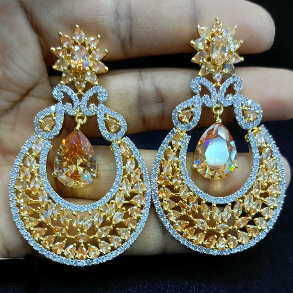 Jain Jewellers Gold Plated Exclusive American Daimonds  Bridal & Party Wear Dangler Earrings