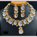 Jain Jewellers Gold Plated Kundan Stone Meenakari Necklace Set