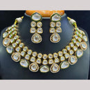 Jain Jewellers Gold Plated Kundan Stone Necklace Set