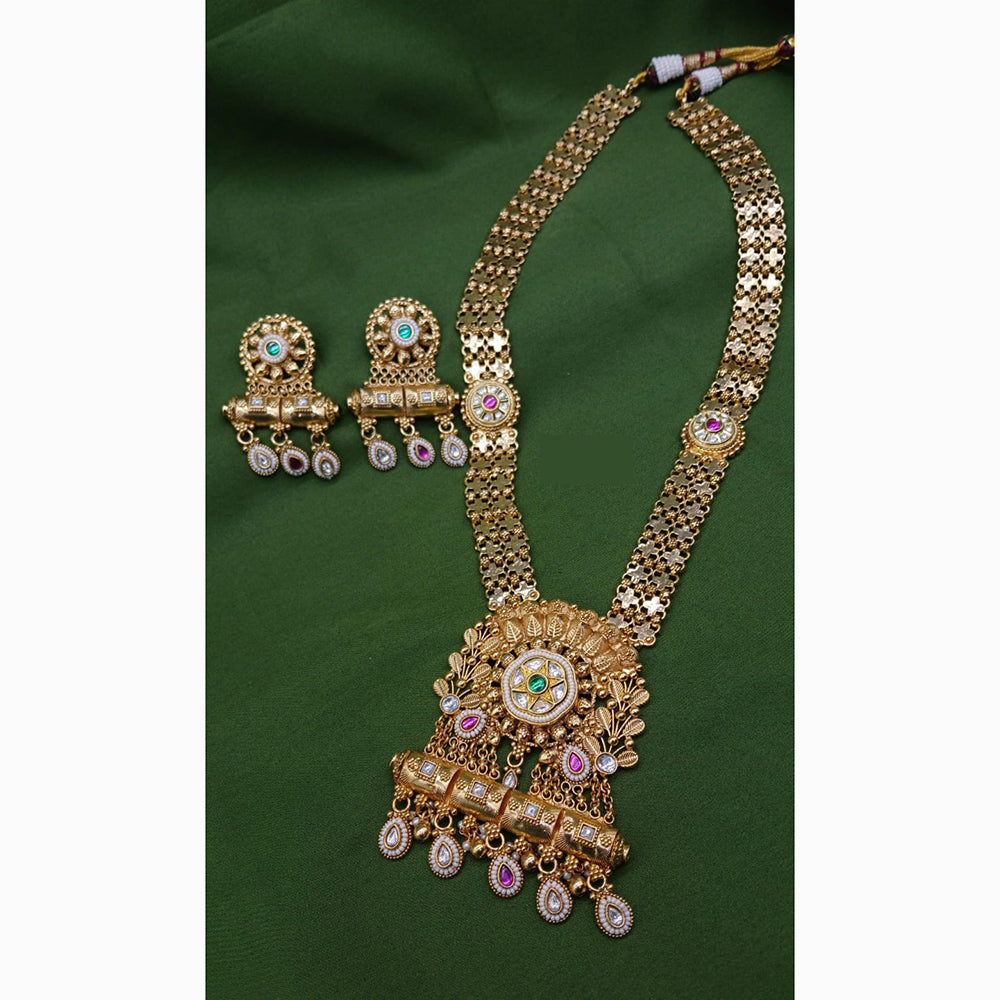 Jain Jewellers Pota Stone  Divine Grace Long Necklace Set