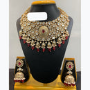 Jain Jewellers Sparkling Kundan and Pearl Traditional Necklace Set with Jhumki Earrings      