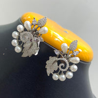 Jain Jewellers American Diamond And Beads Dangler Earrings