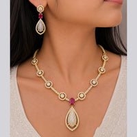 Jain Jewellers Premium  American Diamond Designer Necklace Set