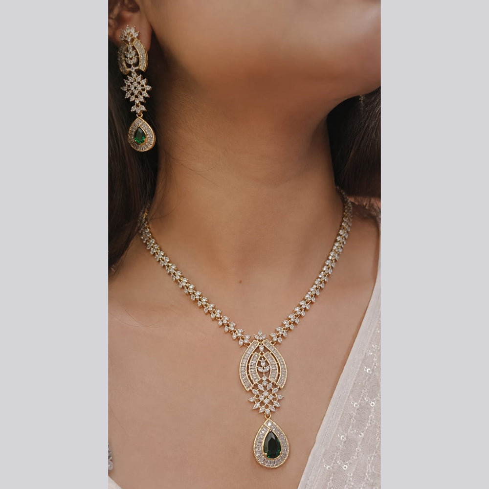 Jain Jewellers Premium  American Diamond Designer Necklace Set