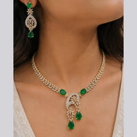 Jain Jewellers Premium  American Diamond Designer Necklace Set