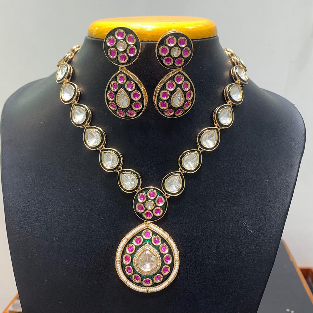Jain Jewellers Graceful Polki Kundan Stone Jewellery Necklace Set