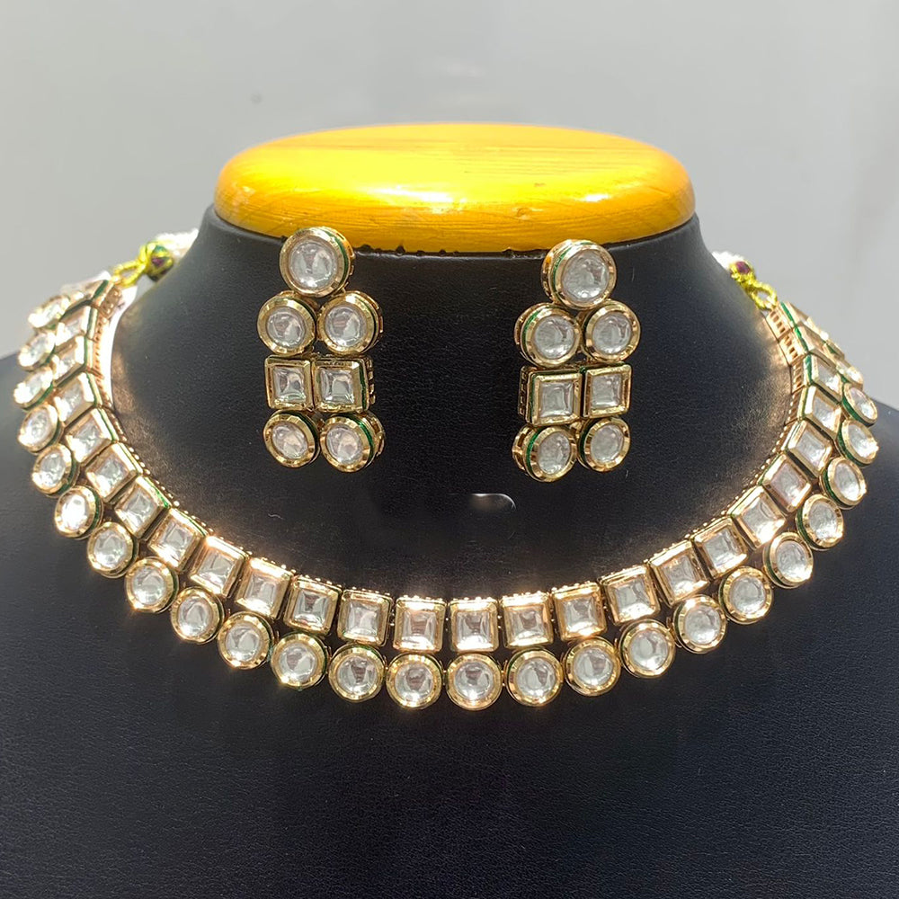 Jain Jewellers Graceful Polki Kundan Stone Choker Necklace Set