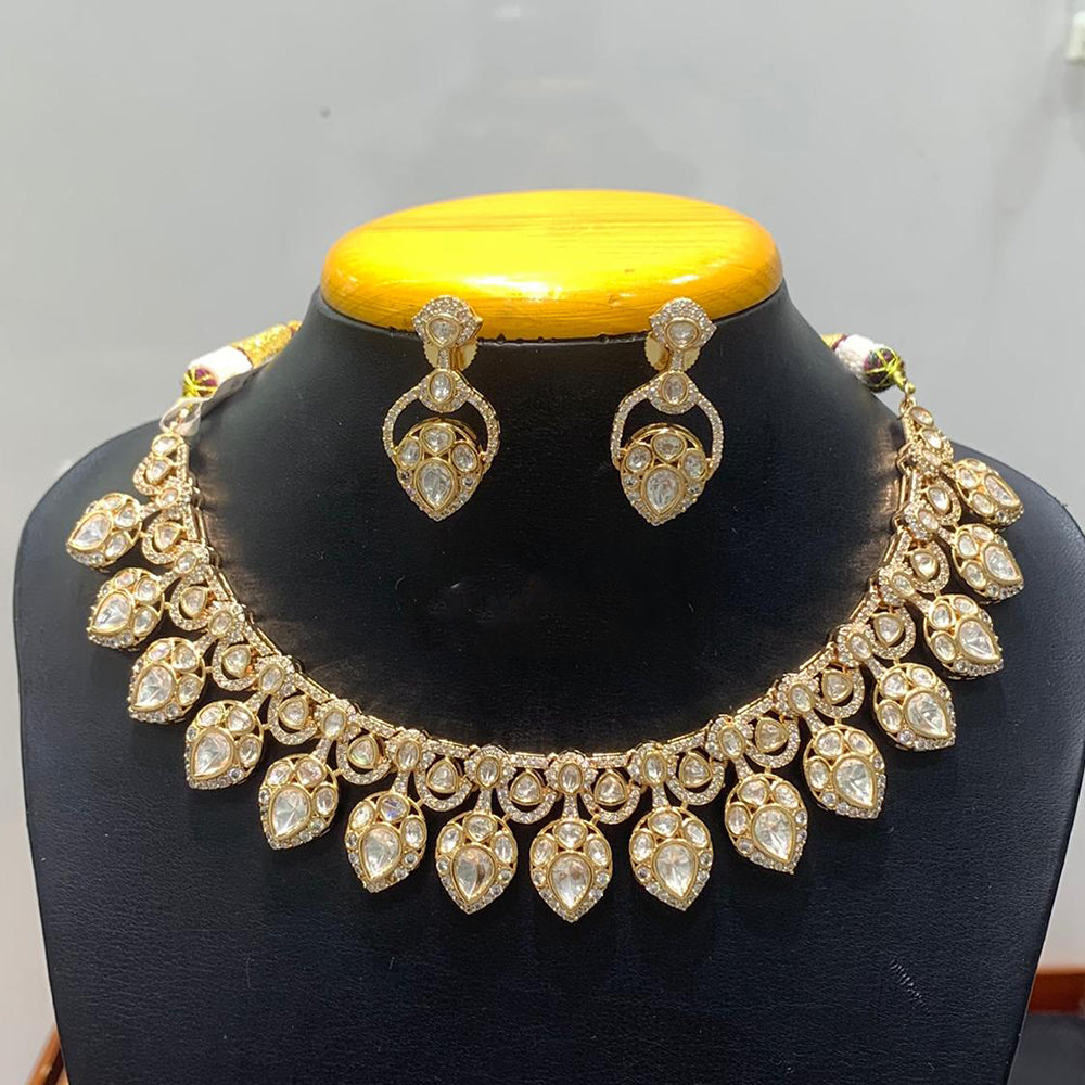Jain Jewellers Graceful Polki Kundan Stone Jewellery Necklace Set