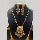 Jain Jewellers Pota Stone Long Necklace Set with Matching Earrings