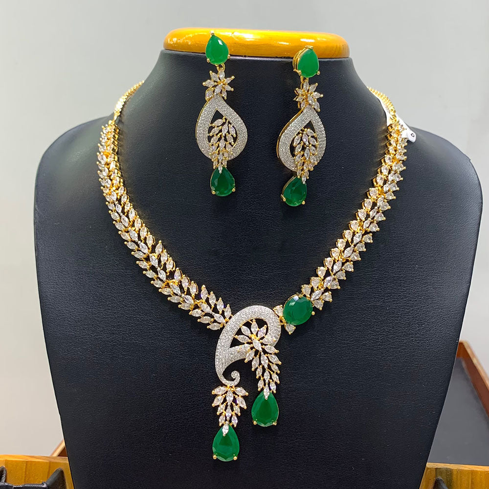 Jain Jewellers Premium American Diamond Designer Necklace Set