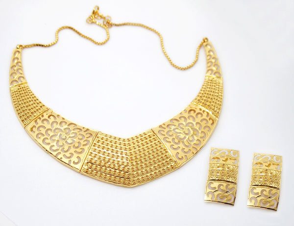 Bhavi Jewels Forming Gold Plated Copper Necklace Set - 1107815