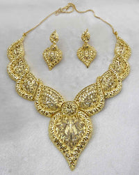 Bhavi Jewels Forming Gold Plated Copper Necklace Set - 1107860