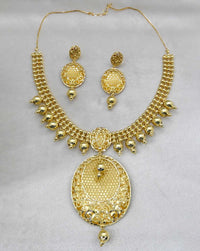 Bhavi Jewels Forming Gold Plated Copper Necklace Set - 1107864