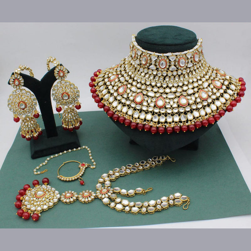 Kavita Art Gold Plated Kundan Semi Bridal Set