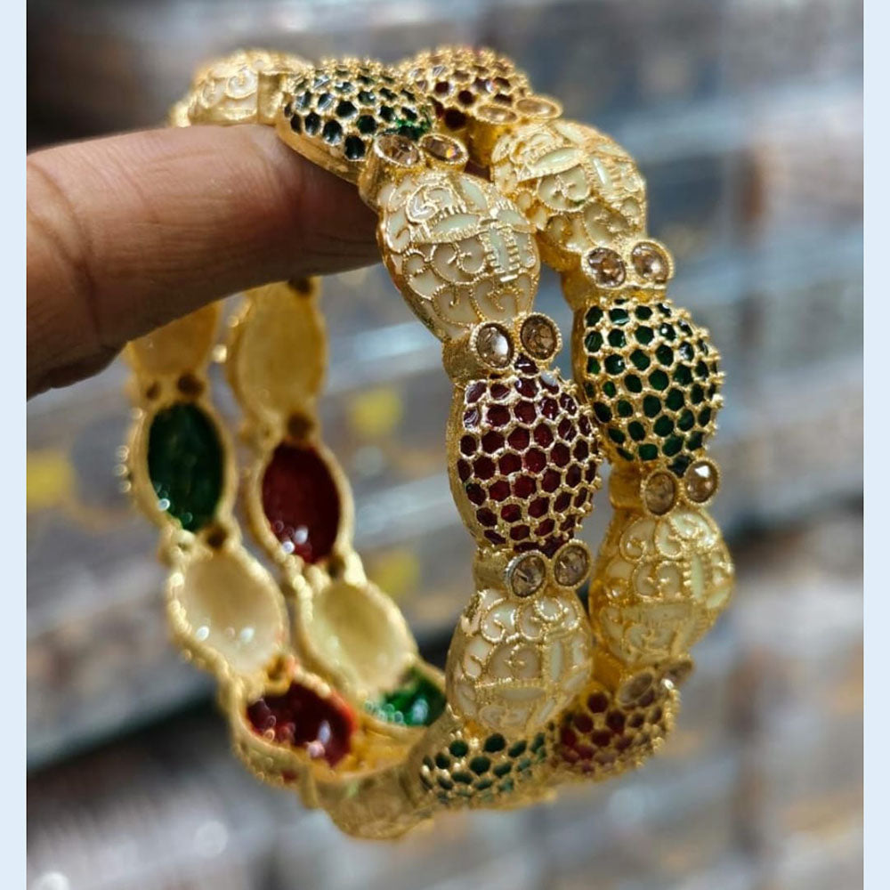 Kavita Art Gold Plated Meenakari Bangles Set