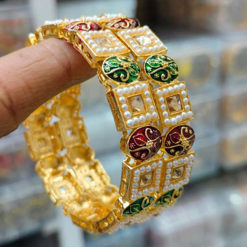 Kavita Art Gold Plated Meenakari Bangles Set