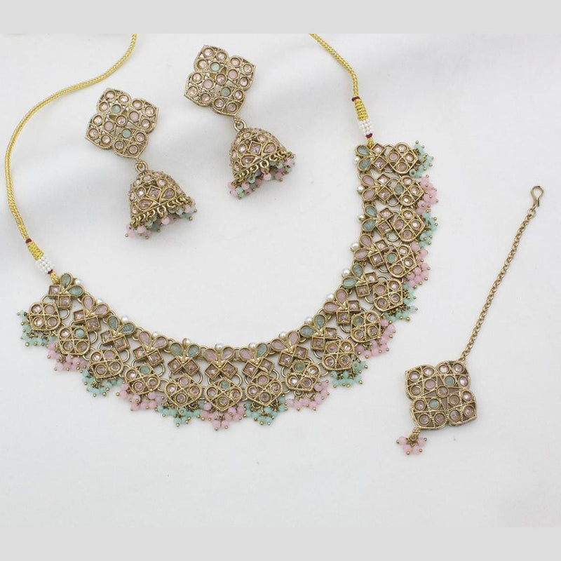 Kavita Art Gold Plated Crystal Stone Necklace Set