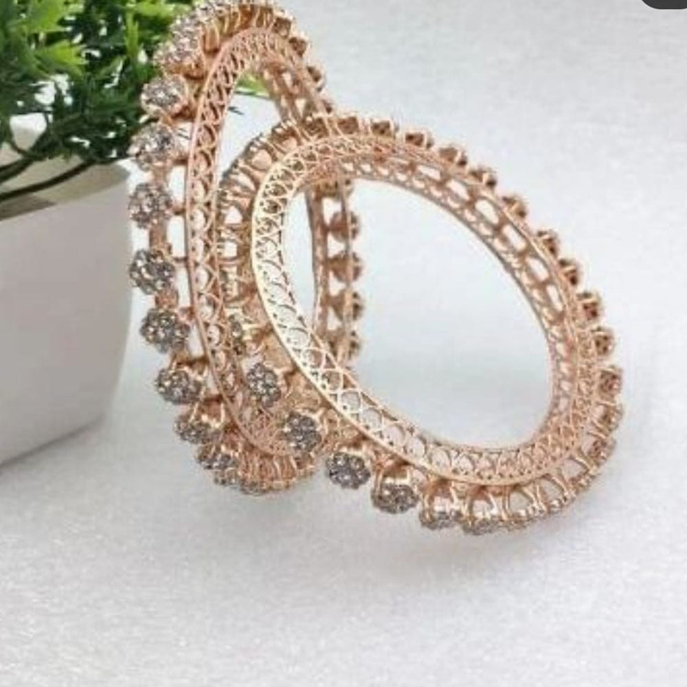 Kavita Art Rose Gold Plated Austrian Stone Bangles Set