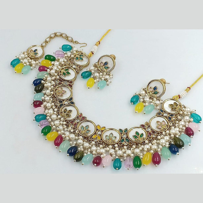 Kavita Art Gold Plated Pearls And Beads Necklace Set