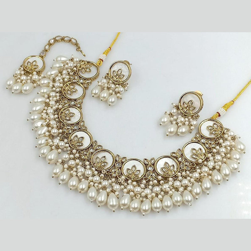 Kavita Art Gold Plated Pearls And Beads Necklace Set