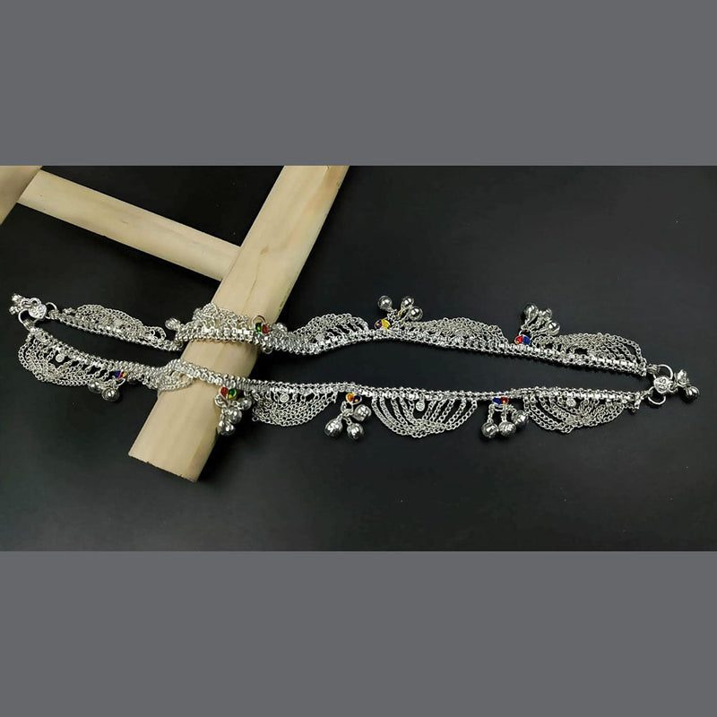 Kavita Art Silver Plated Meenakari Payal / Anklet