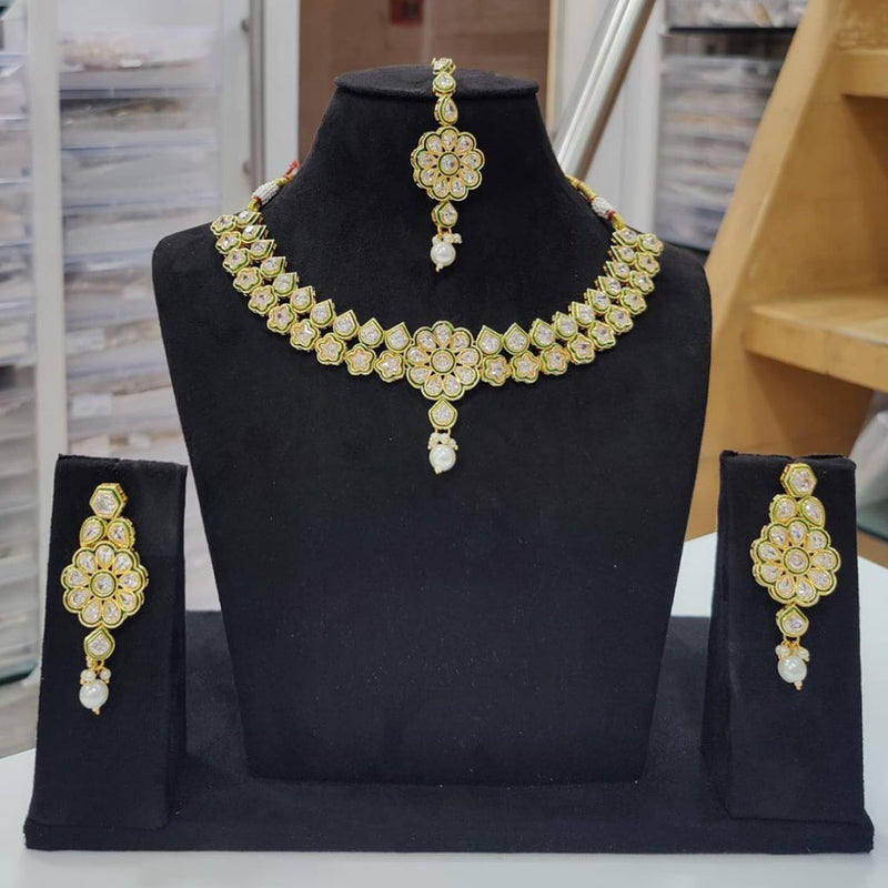 Kavita Art Gold Plated Polki Kundan Choker Necklace Set