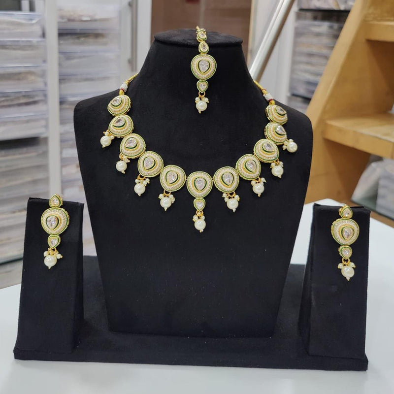 Kavita Art Gold Plated Polki Kundan Choker Necklace Set