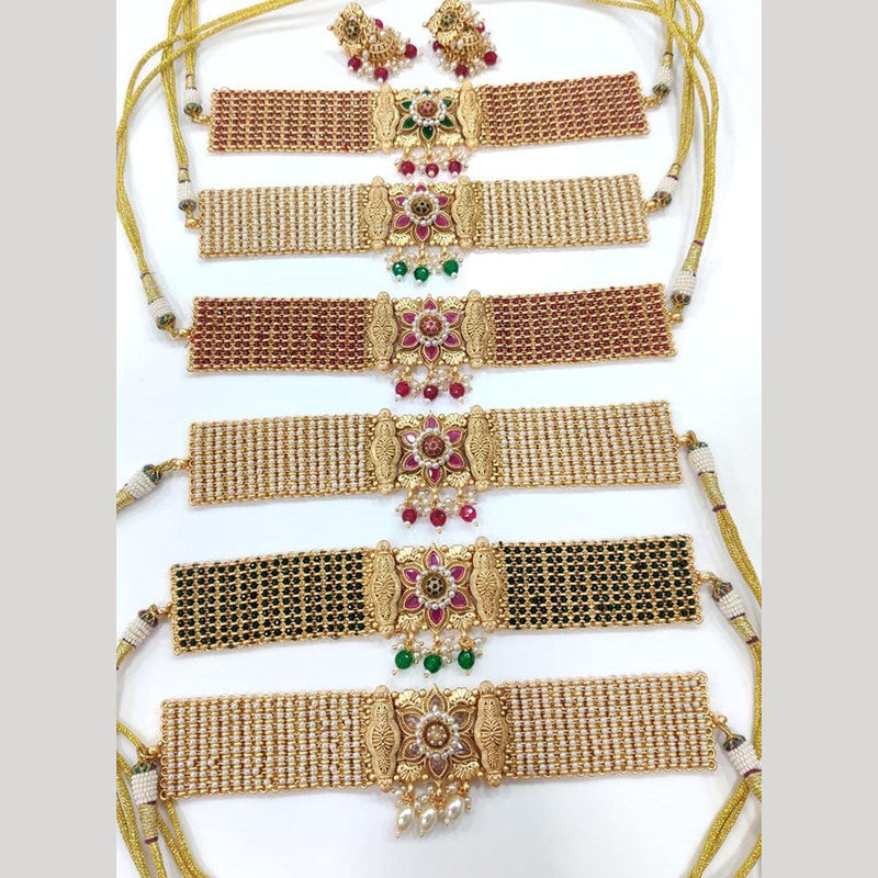 Kavita Art Gold Plated Kundan Choker Necklace Set