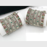 Kavita Art Oxidised Plated Pota Stone Bangles Set